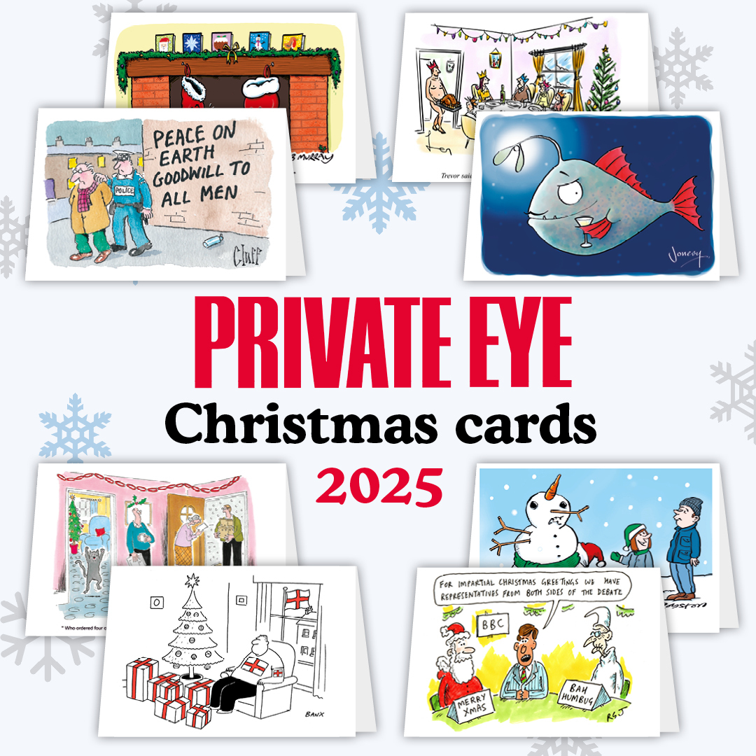 Private Eye Christmas cards (8 cards per pack)